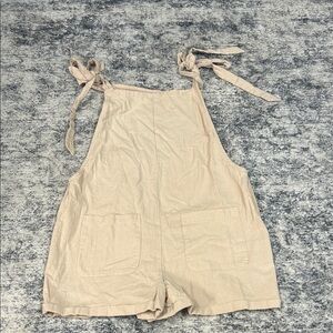 SHEIN Cream Tie-Strap Jumpsuit